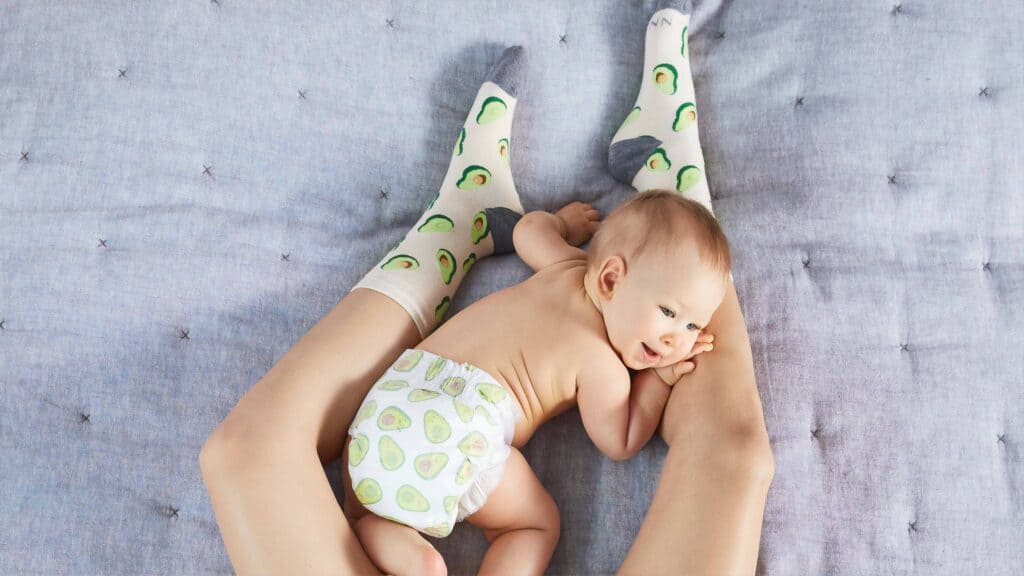 Baby wearing diaper