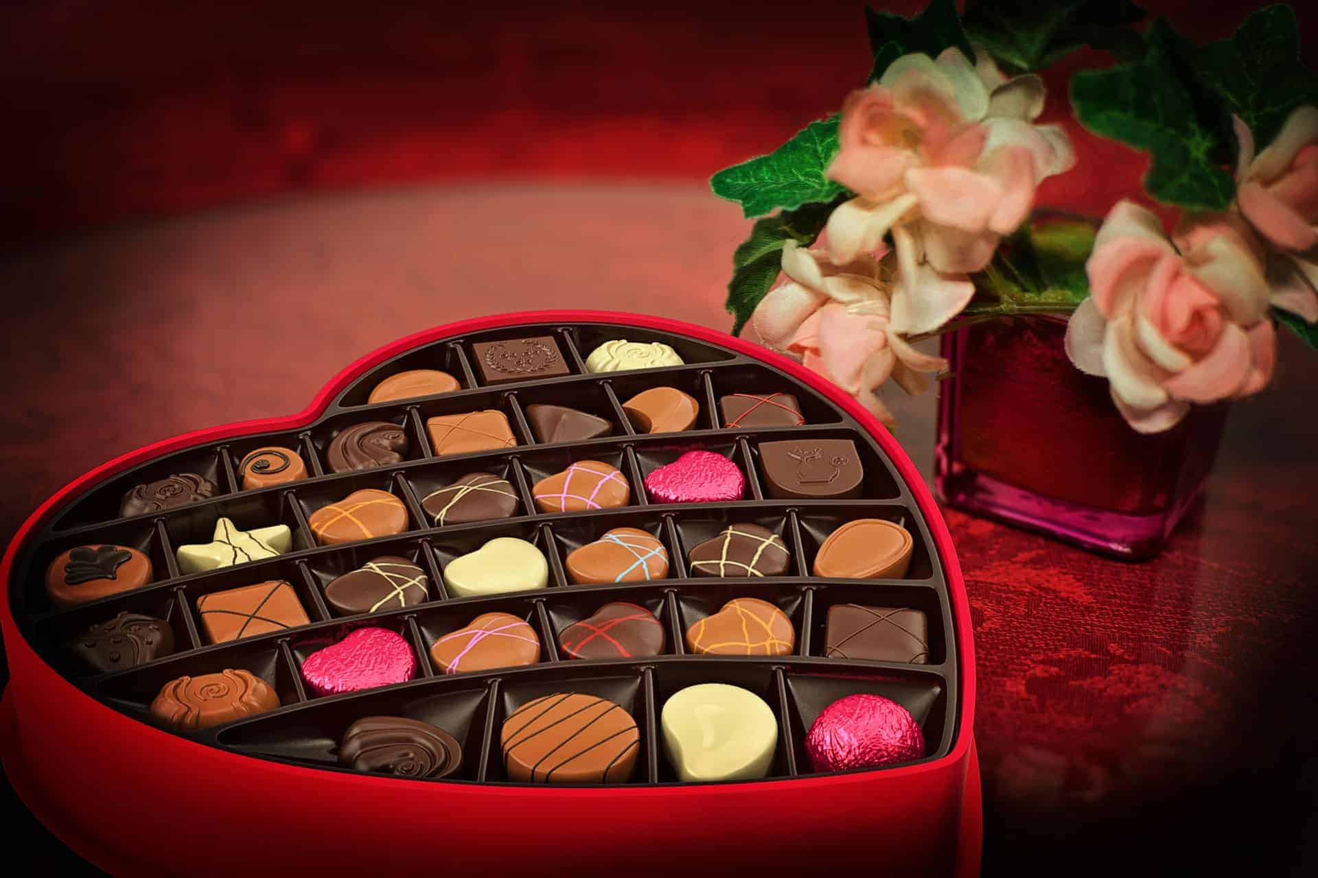 A heart shaped box of chocolate to help you celebrate a romantic valentine's with kids